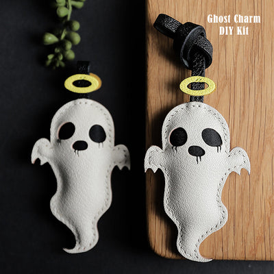Gothic Style Ghost Leather Charm | DIY Leather Keychain Kits - POPSEWING®