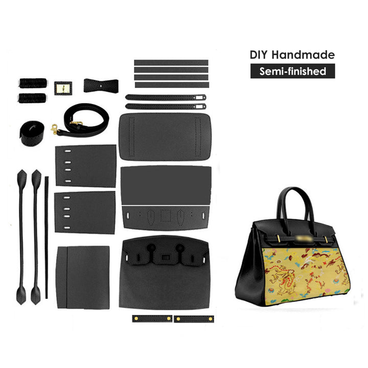 POPSEWING® Top Grain Leather Dustbag Recycle Platinum Bag DIY Kit