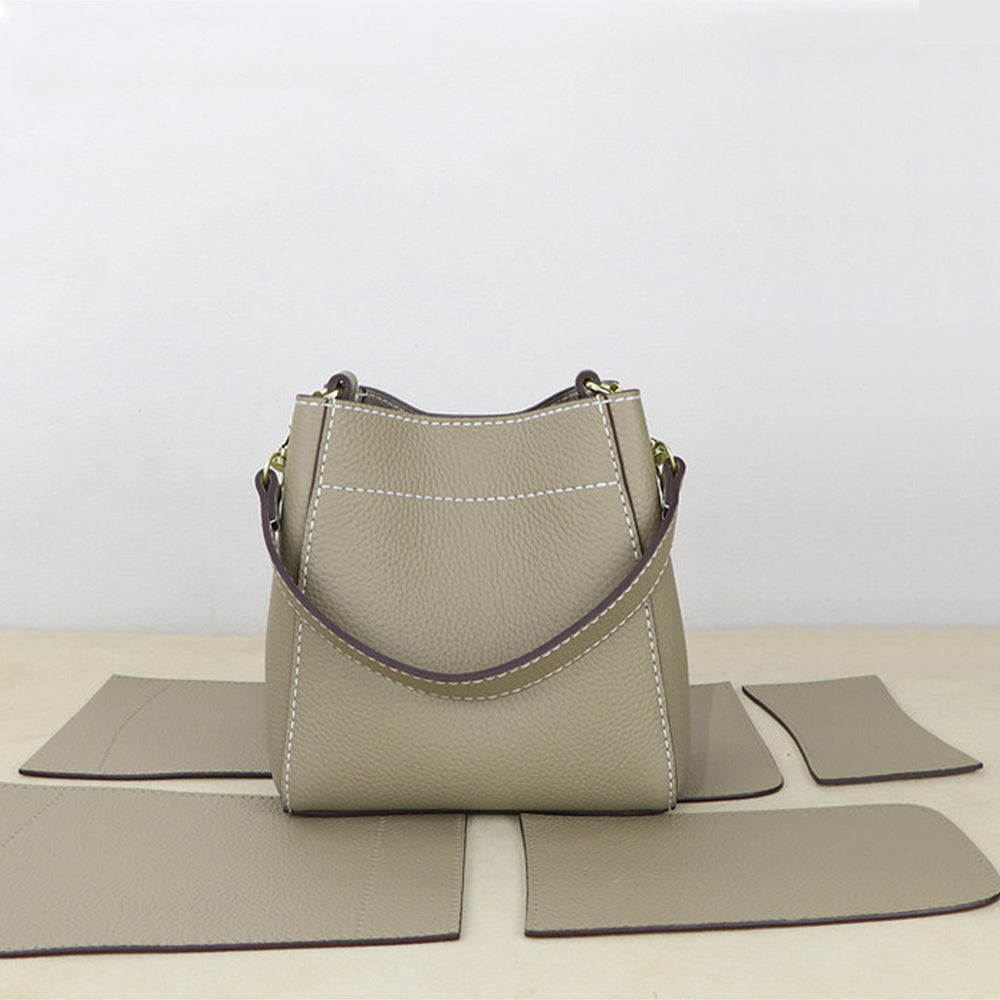 Leather bucket bag handmade crossbody bucket bag