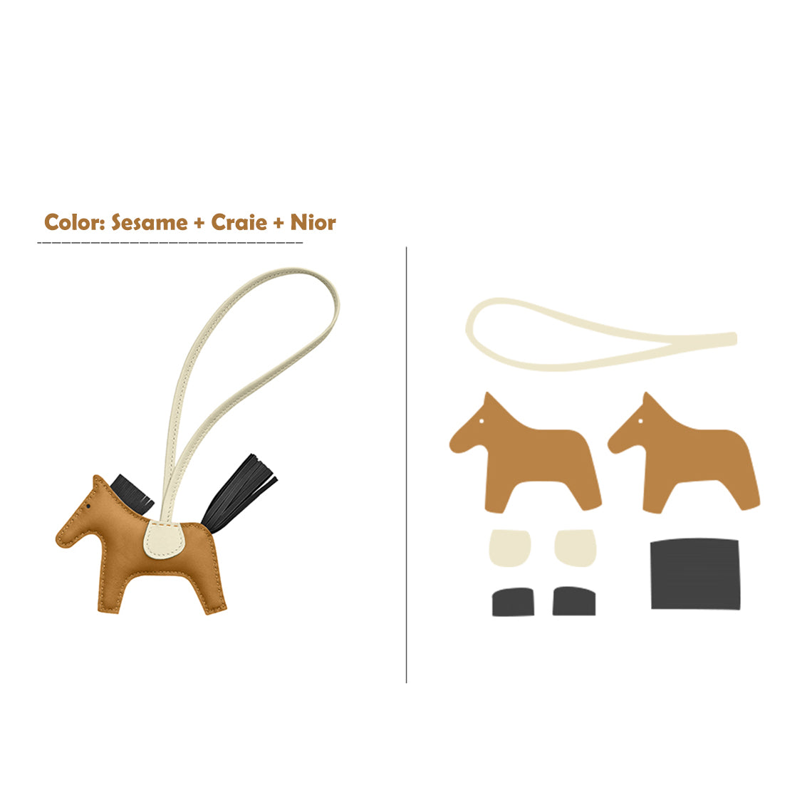 POPSEWING® Sheep Leather Color Horse Purse Charm DIY Kit