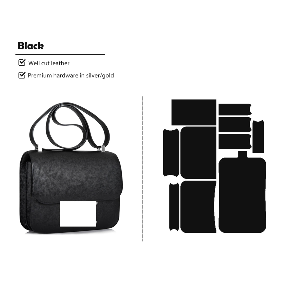 POPSEWING® DIY Leather Kits | Inspired Black Constance Bag Sewing Kit