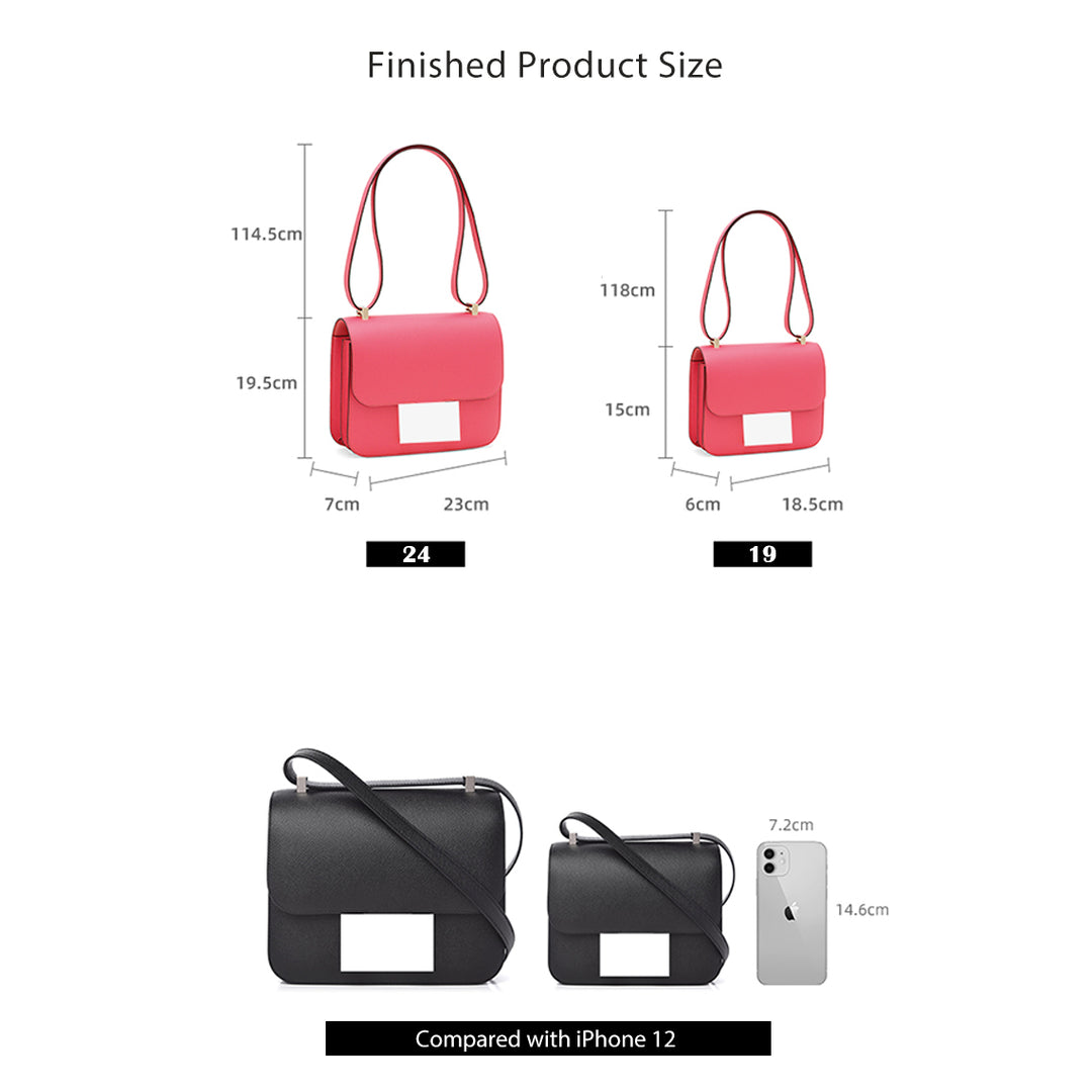 DIY Handmade Luxury Crossbody Bag Size Compare