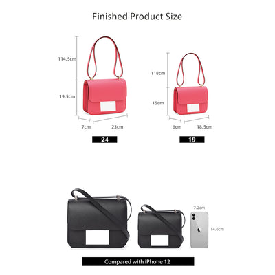 DIY Handmade Luxury Crossbody Bag Size Compare