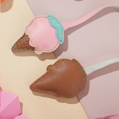 Cute Ice Cream Leather Keychain | Unique DIY Gift Ideas - POPSEWING®