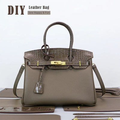 Inspired Birkin Bag DIY Leather Patterns | Homemade Bag Sewing Project