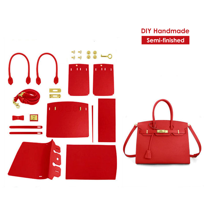 POPSEWING® Top Grain Leather Sellier Platinum Bag DIY Kit