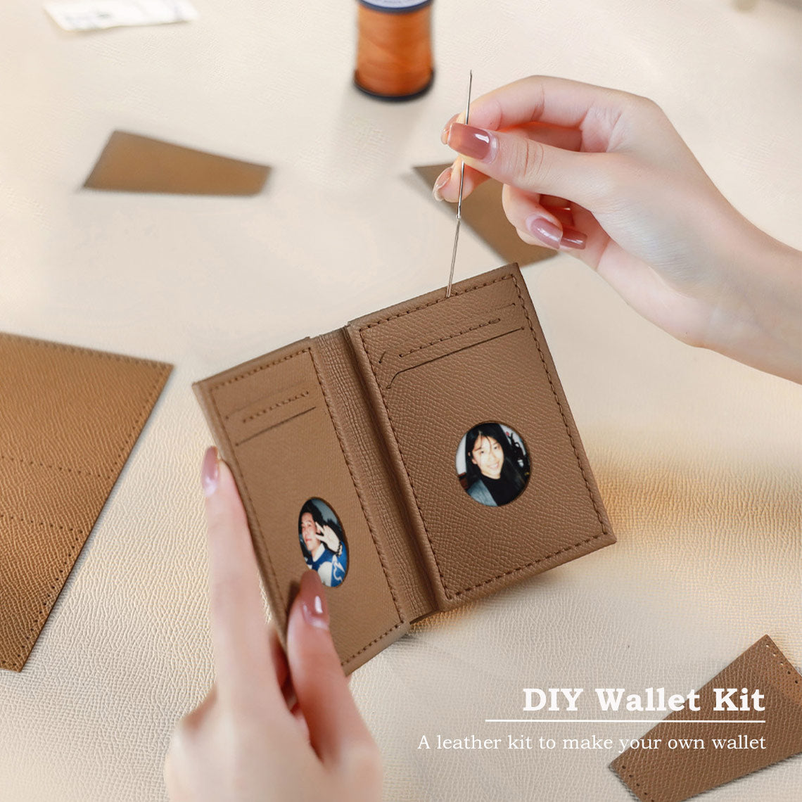 DIY Leather Wallet Kit | Genuine Leather Wallet Sewing Kits - POPSEWING®
