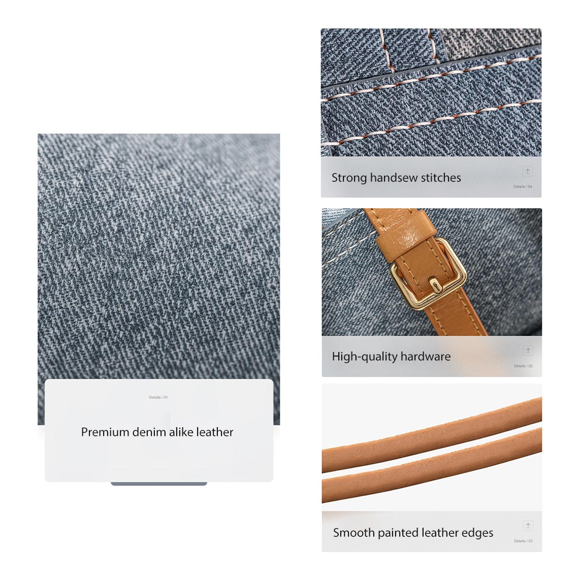 Denim Tote Bag Leather DIY Kit | Sewing Bag Patterns – POPSEWING®