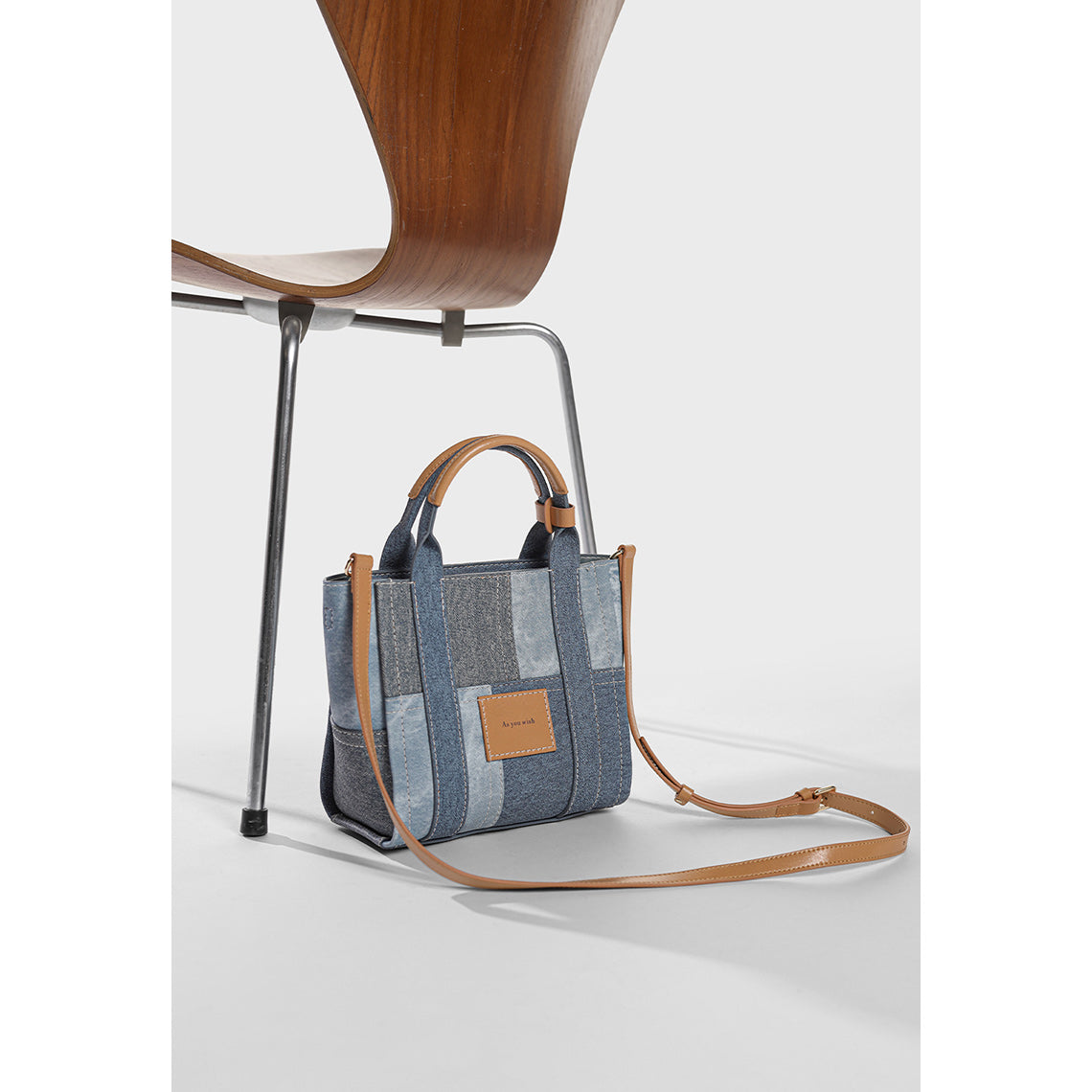 Denim Tote Bag Leather DIY Kit | Sewing Bag Patterns – POPSEWING®