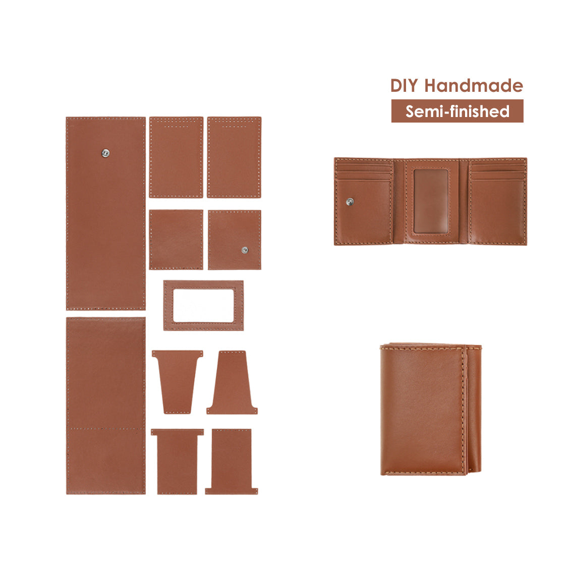 Before Dark 手作りミニ財布 Square Wallet Riposo Leather Trifold Wallet DIY Kits | Handmade Gift Wallets – POPSEWING®
