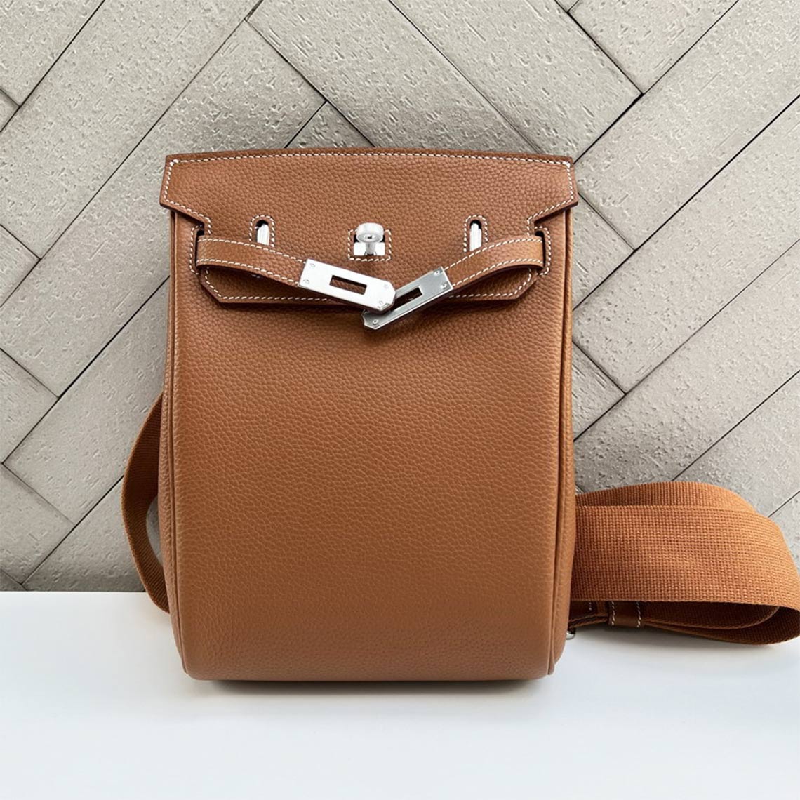 Unisex Designer Crossbody Bag | Brown Leather Fanny Pack