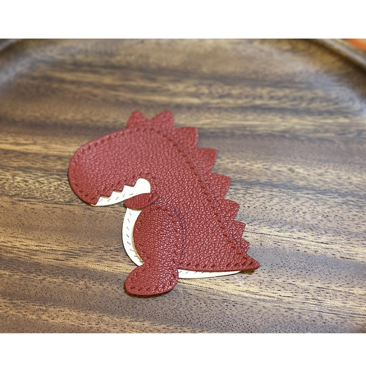 Red leather dinosaur charm keychain patterns - POPSEWING®