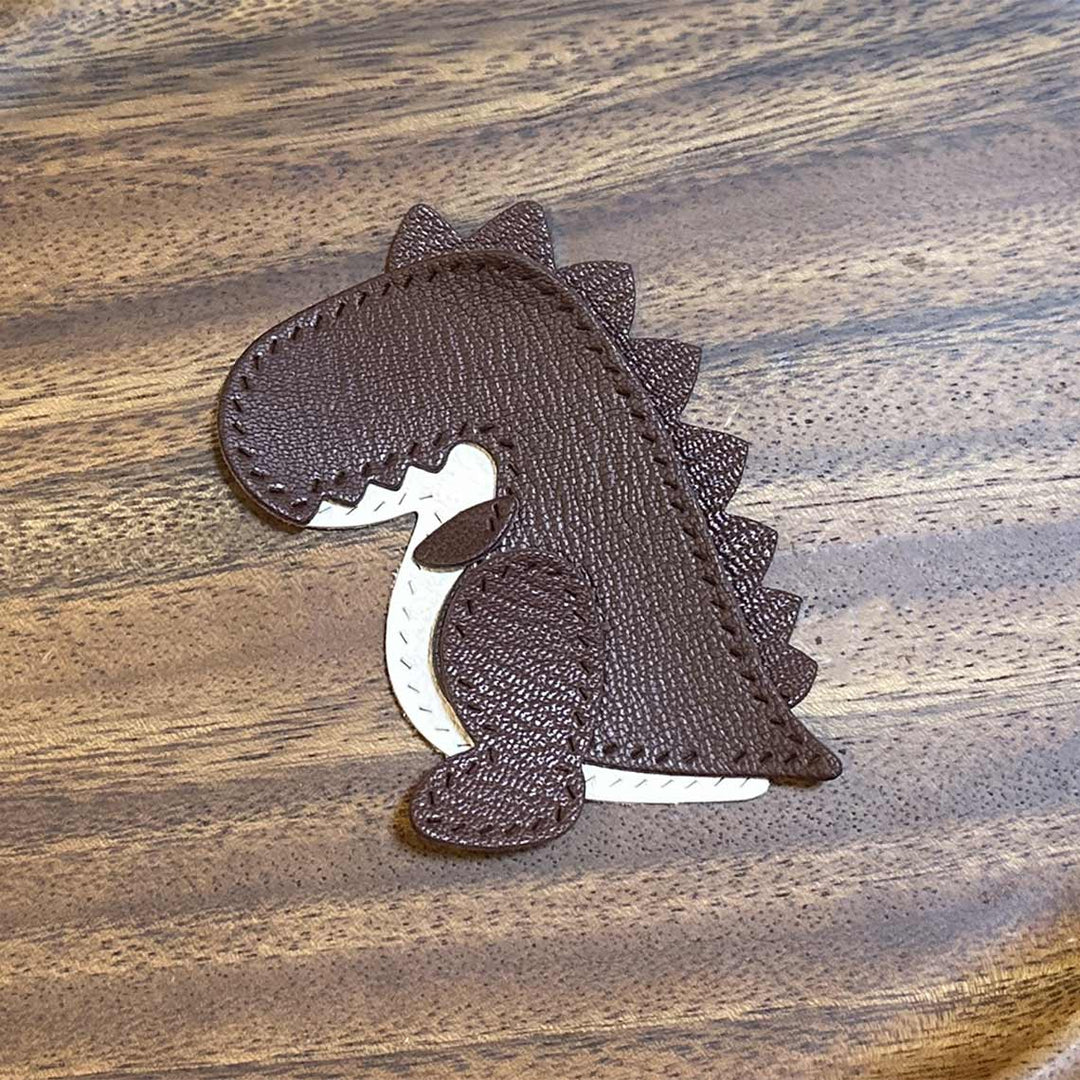 Leather dinosaur keychain accessory | Genuine leather crafts - POPSEWING®