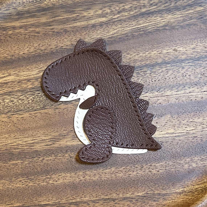 Leather dinosaur keychain accessory | Genuine leather crafts - POPSEWING®