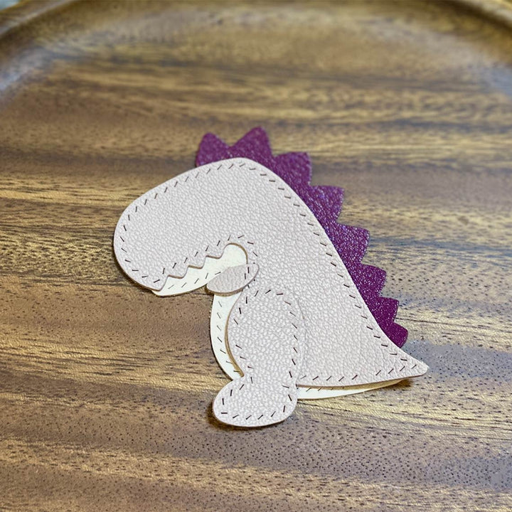 Purple dinosaur charm leather keychain patterns - POPSEWING®