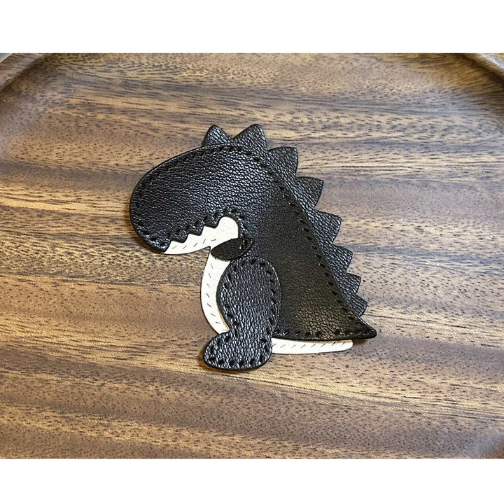 Black leather dinosaur charm keychain patterns - POPSEWING®