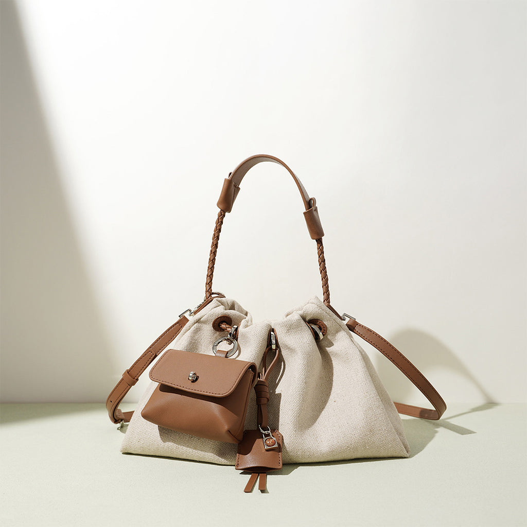 Canvas Leather Women Drawstring Bag – POPSEWING®