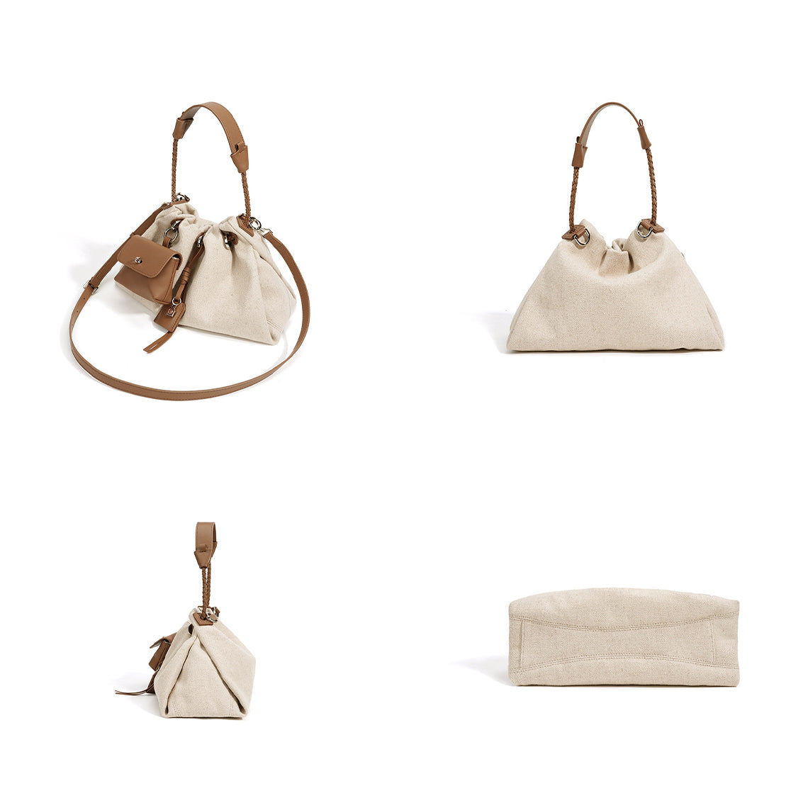 Canvas Leather Women Drawstring Bag – POPSEWING®