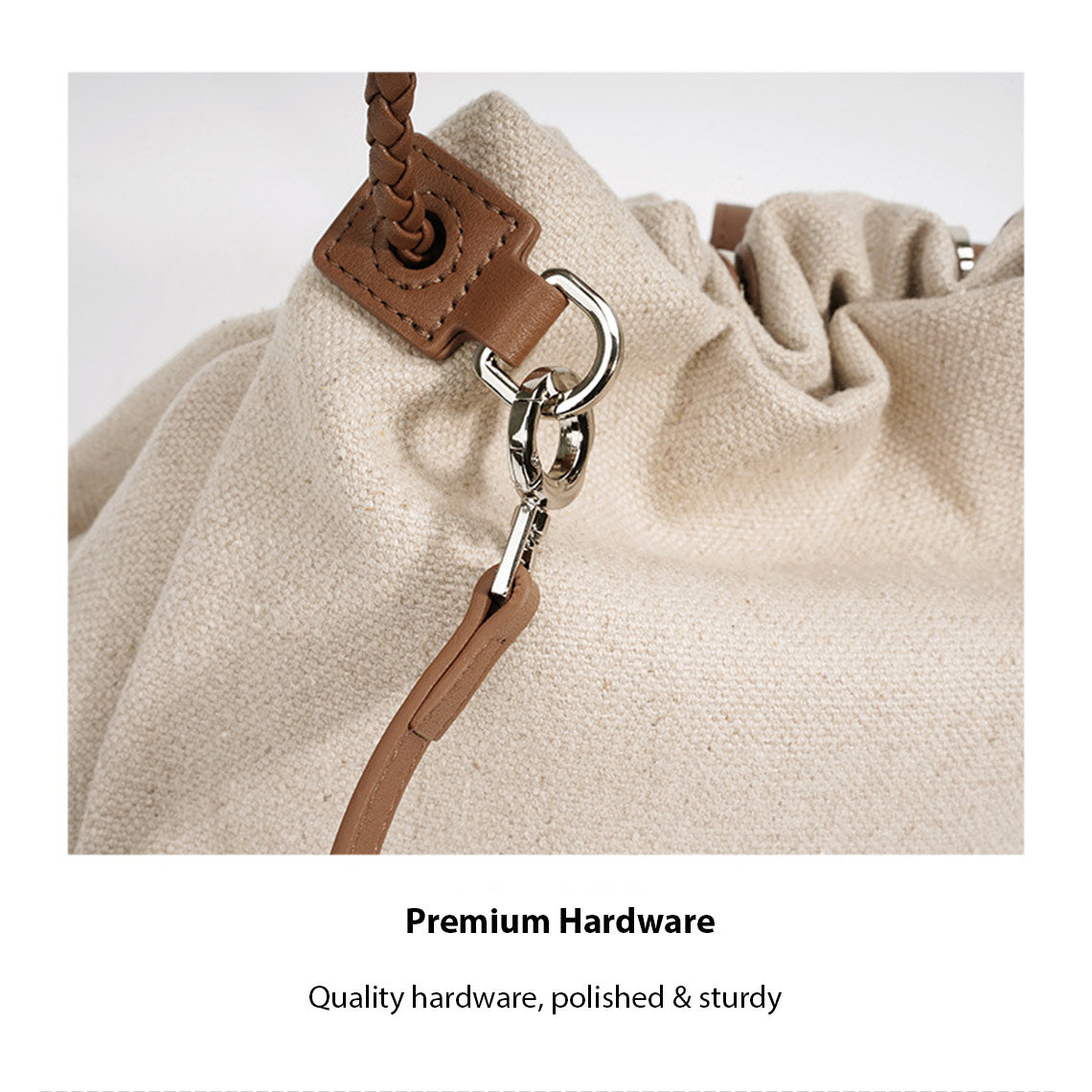 Canvas Leather Women Drawstring Bag – POPSEWING®