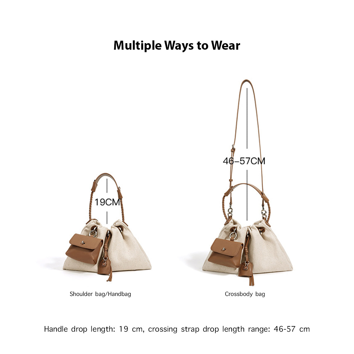 Canvas Leather Women Drawstring Bag – POPSEWING®