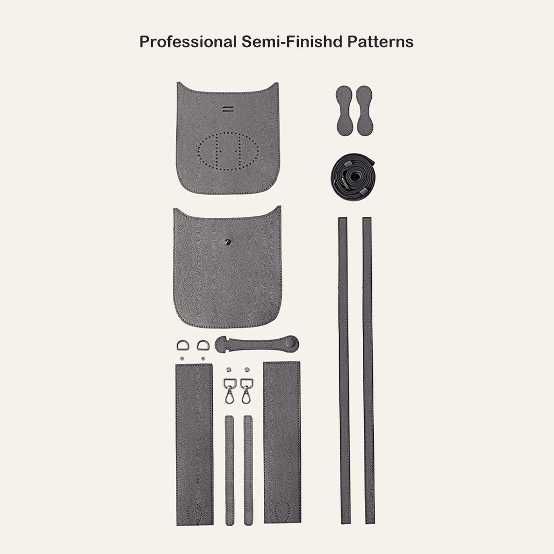 Evelyne Bag DIY Leather Kit - Mini Crossbody Bag Pink Grey