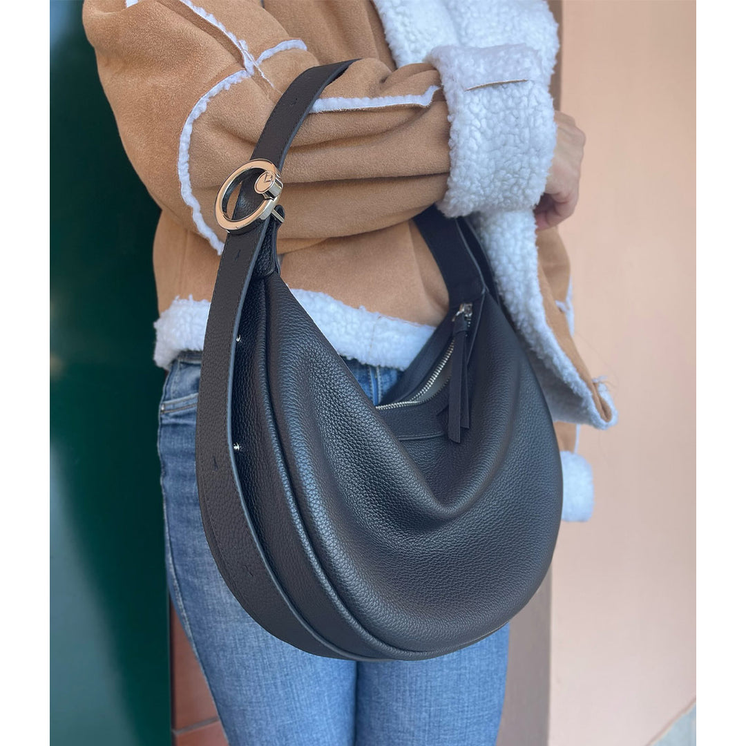 Leather Simple Hobo Bag Women Shoulder Bag Handbag – POPSEWING®