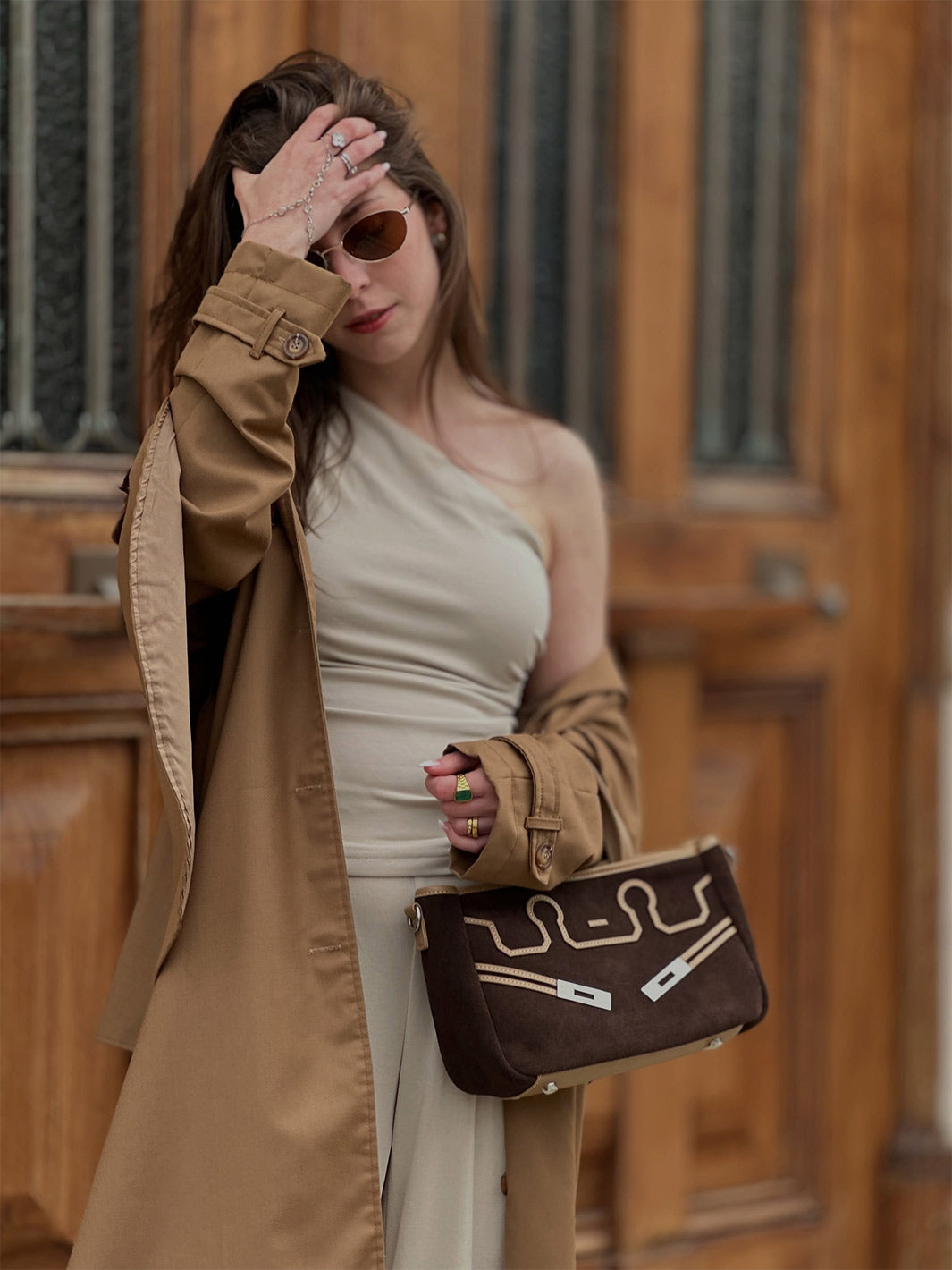 Bolso tote Heritage de ante y cuero