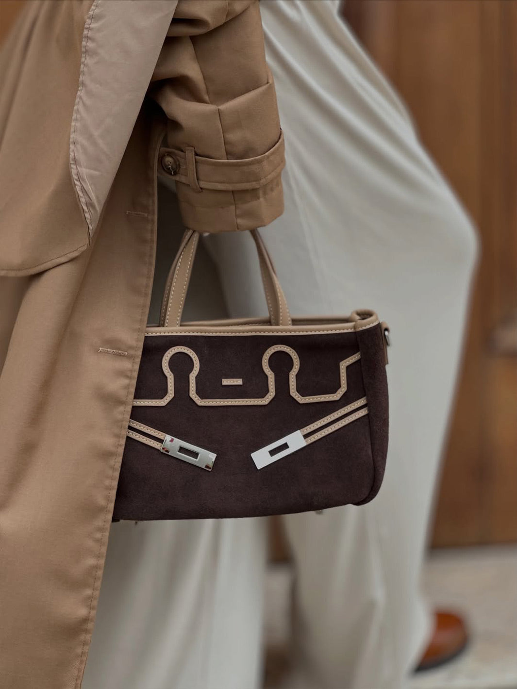 Bolso tote Heritage de ante y cuero
