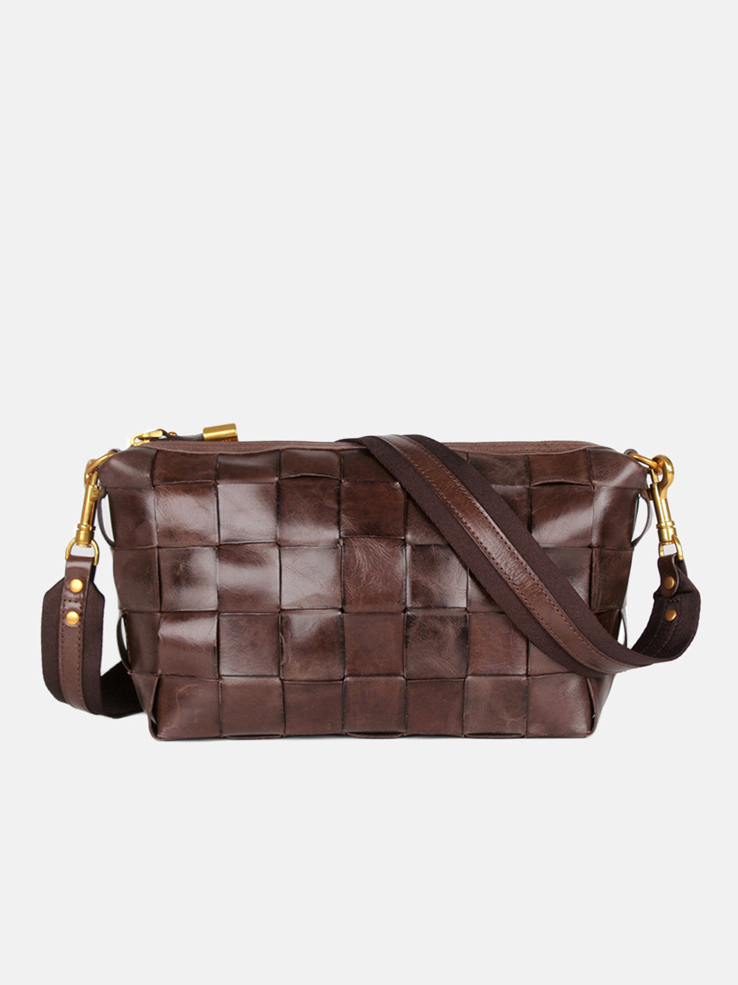 Sac tressé classique en cuir tanné végétal