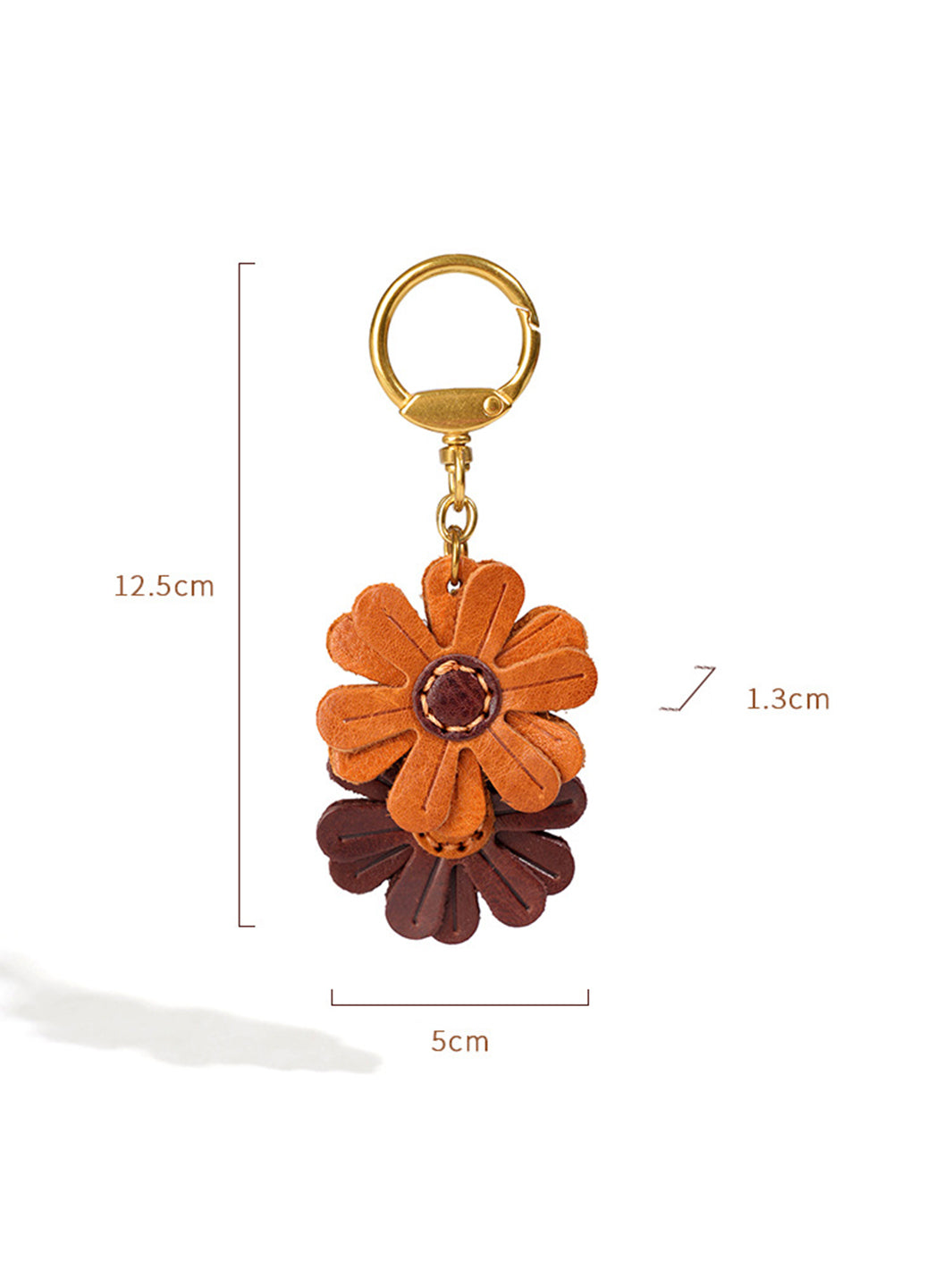 Small flowers leather keychain size