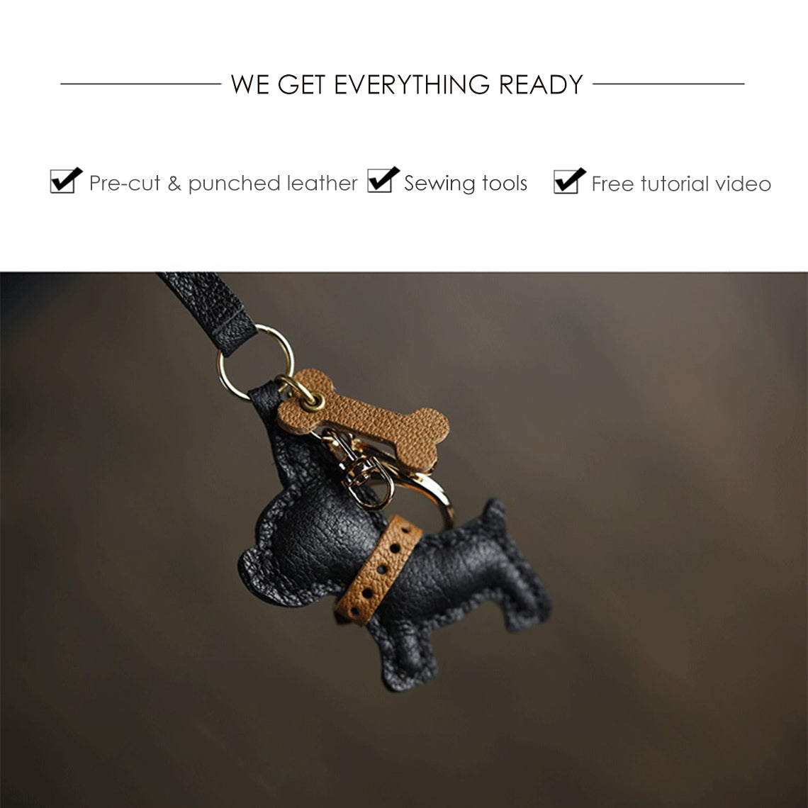 Dog Leather Keychain DIY Kit | Handmade Gifts for Dog Lovers