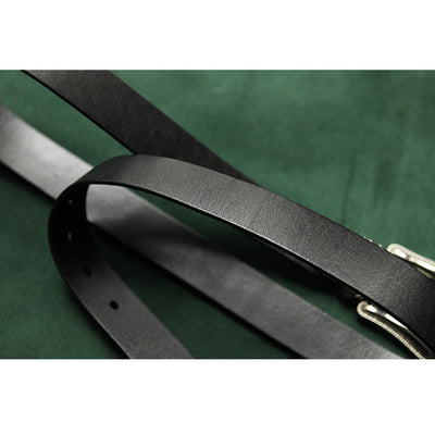 POPSEWING® Full Grain Leather Silver Buckle Belt for Women