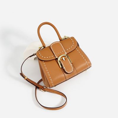Top Grain Leather Saddle Crossbody Bag