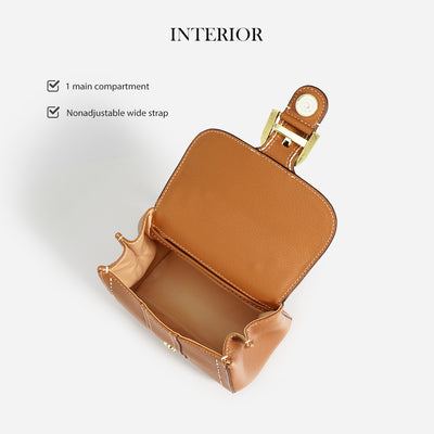 Top Grain Leather Saddle Crossbody Bag