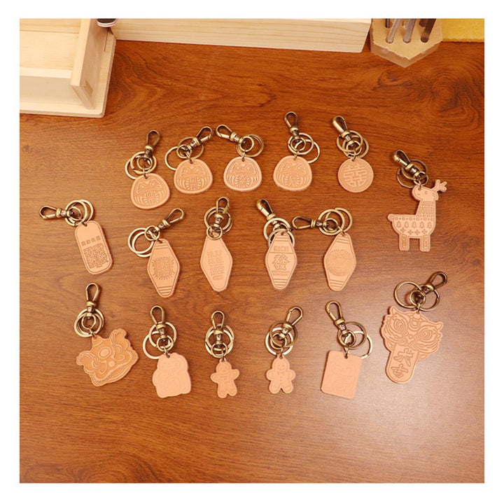 POPSEWING®️ Vegetable Tanned Leather Gingerbread Men Keychain