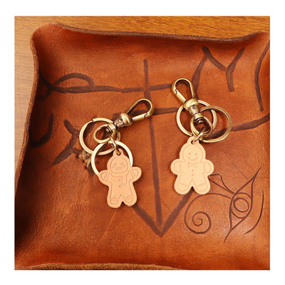 POPSEWING® Vegetable Tanned Leather Gingerbread Keychain