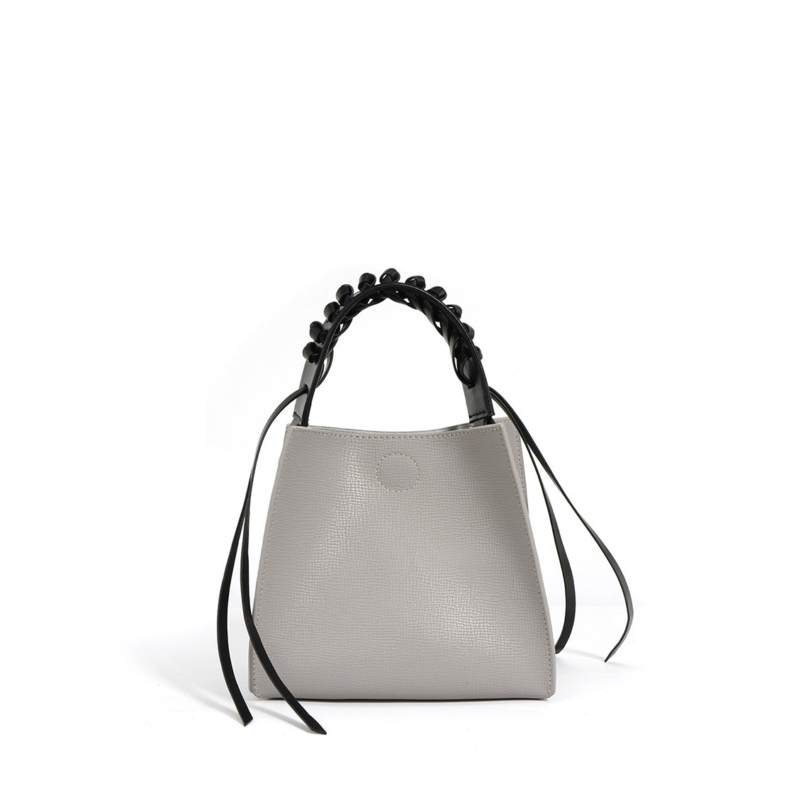 Leather Woven Handle Bag