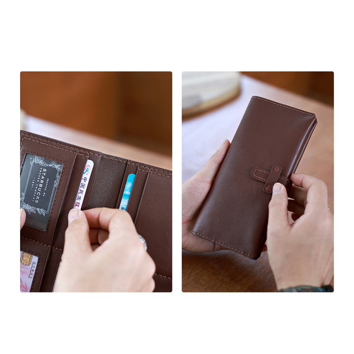 POPSEWING® Lange Geldbörse für Herren aus Narbenleder – DIY-Set