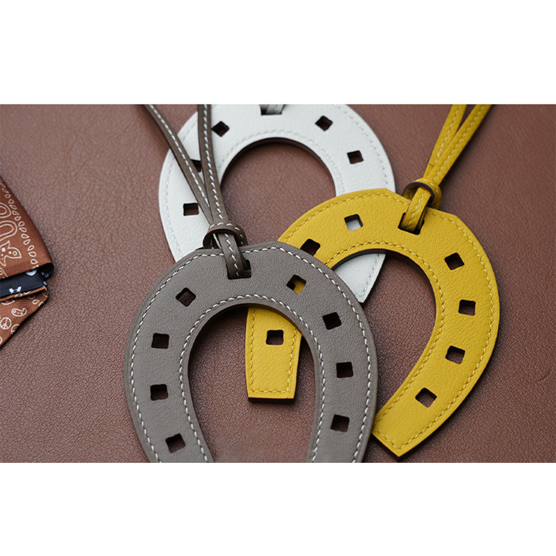 Handmade Hermes Paddock Horseshoe Leather Charm | Iconic Leather Charm DIY Kits - POPSEWING®