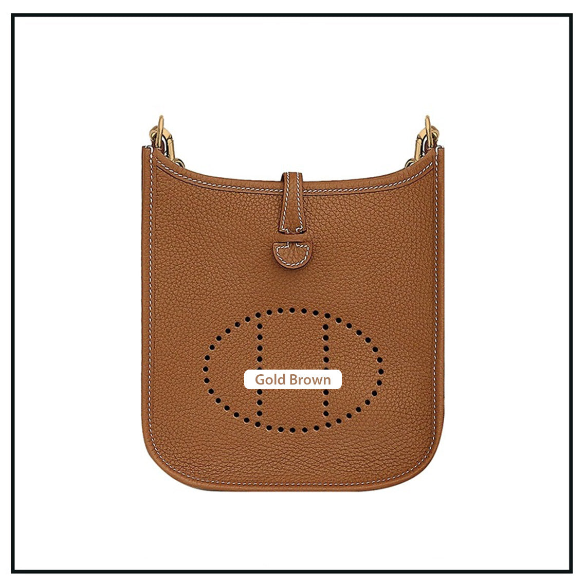 Gold Brown Evelyne Bag | DIY Hermes Bag Leather Kit - Mini Size  | POPSEWING®