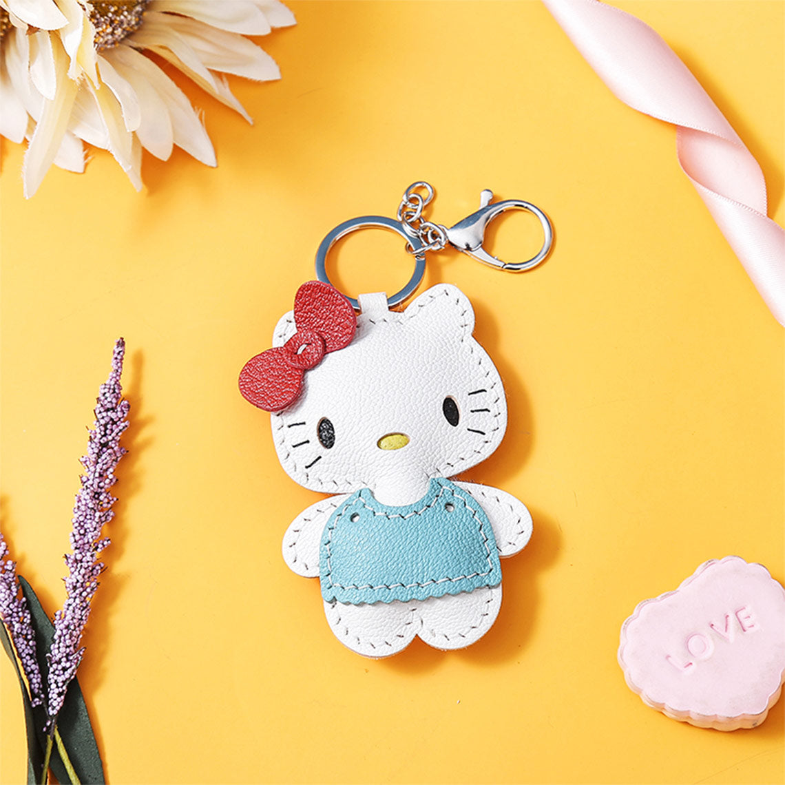 Hello Kitty Blue Keychain | Leather Keychains for Women-POPSEWING® Leathercrafts