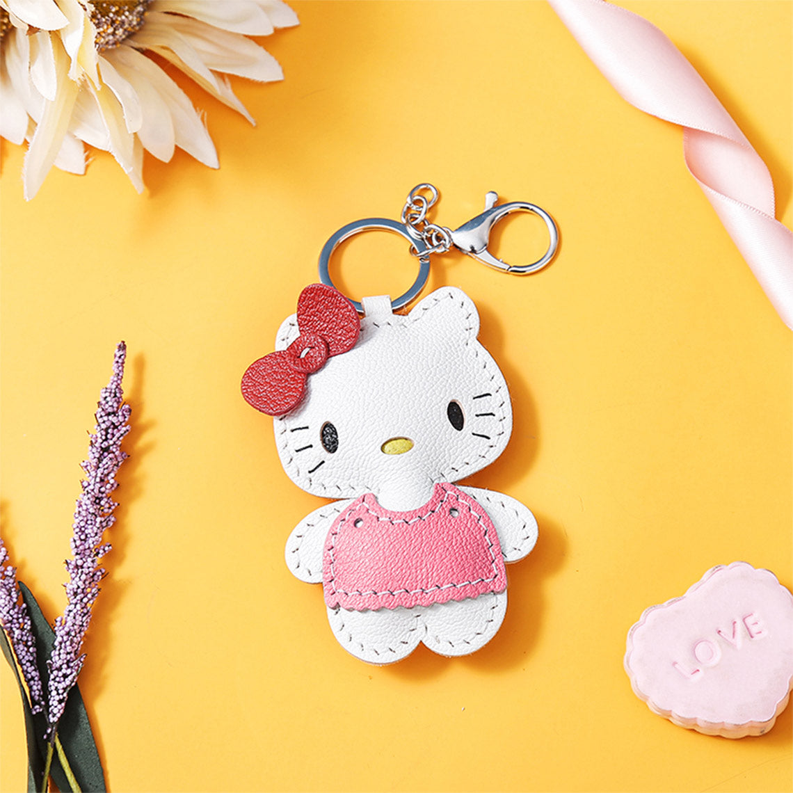Hello Kitty Pink Keychain | Leather Keychains for Women-POPSEWING® Leathercrafts