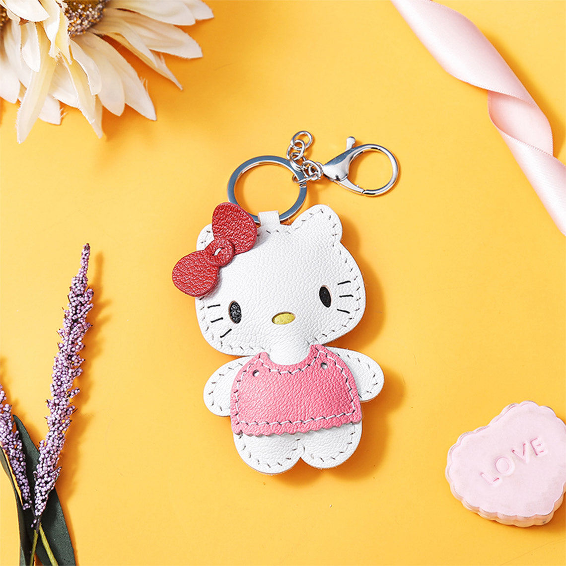 Hello Kitty Keychain DIY Leather Kit | DIY Keychain Kits-POPSEWING®