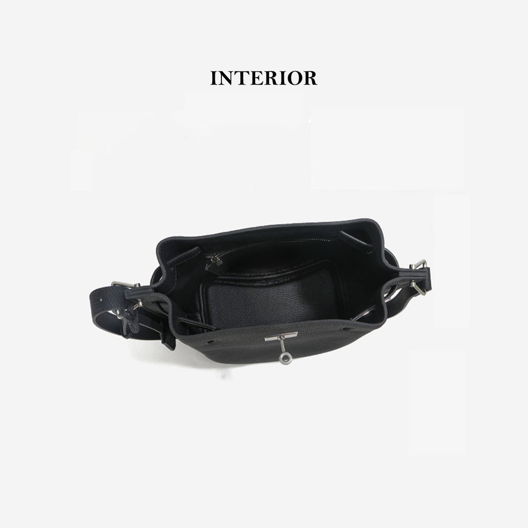 Women Leather Bucket Bag Interior - POPSEWING®