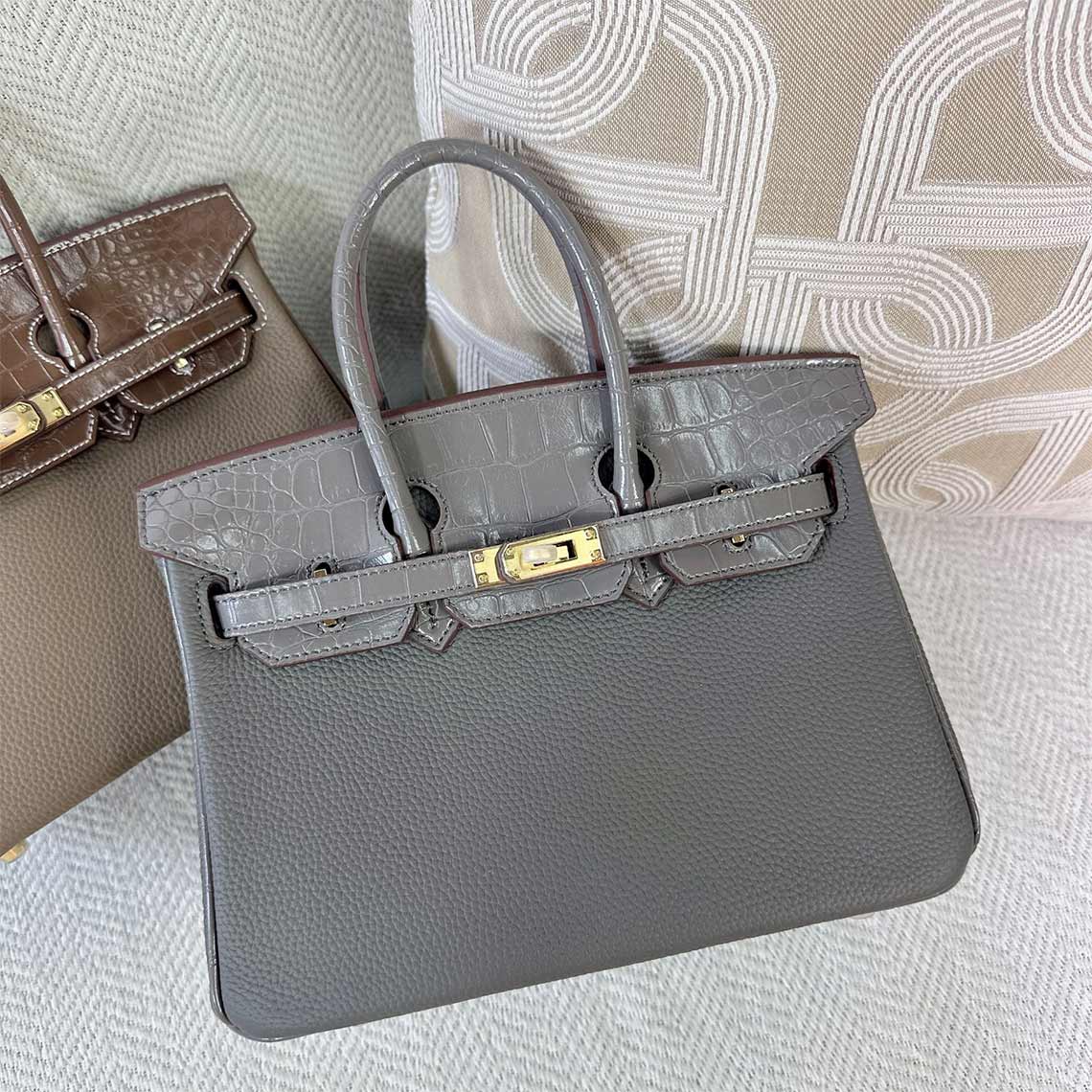 Inspired Croc Flap Designer Handbag | Classic Leather Bags