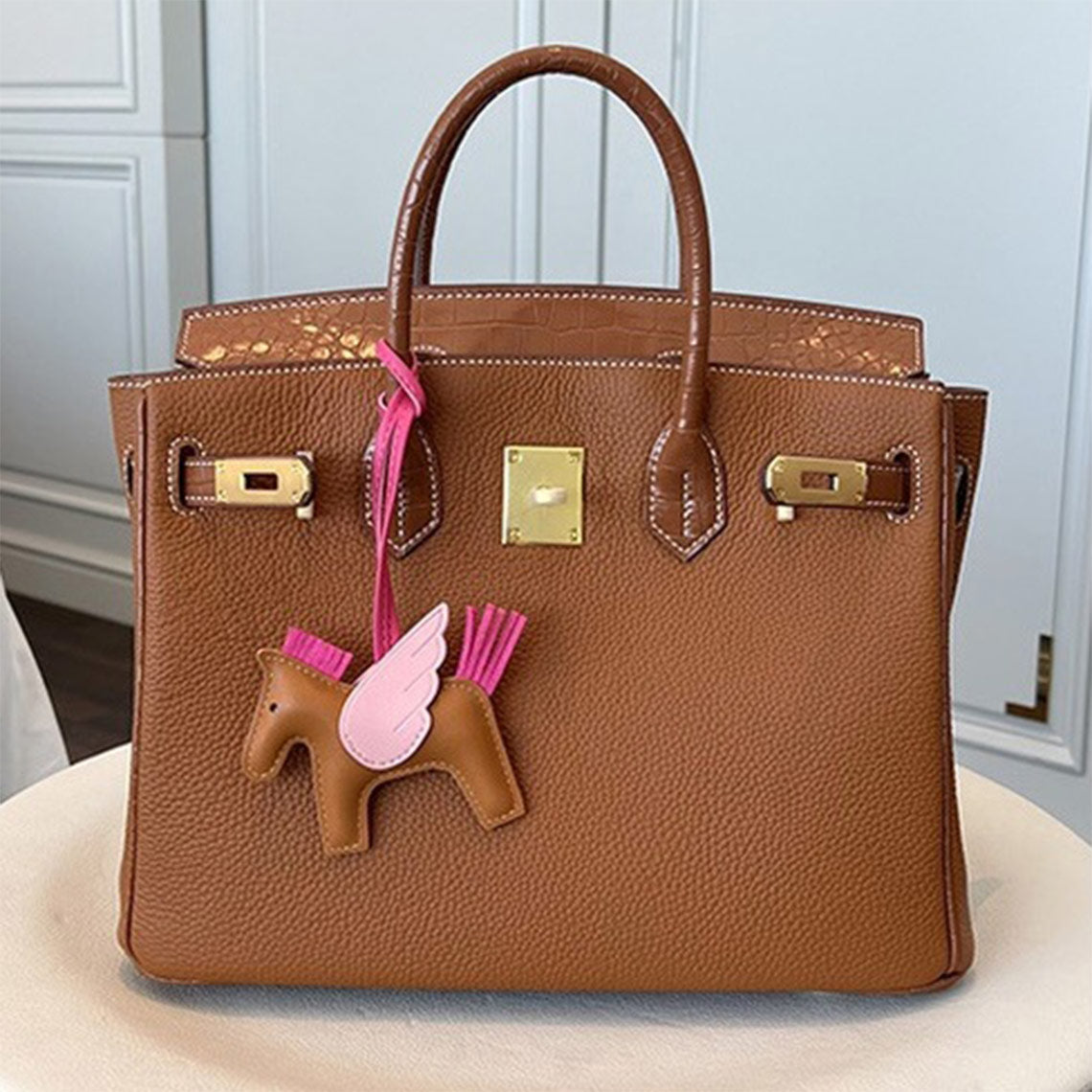 Brown Leather Handbag for Women Birkin Replica