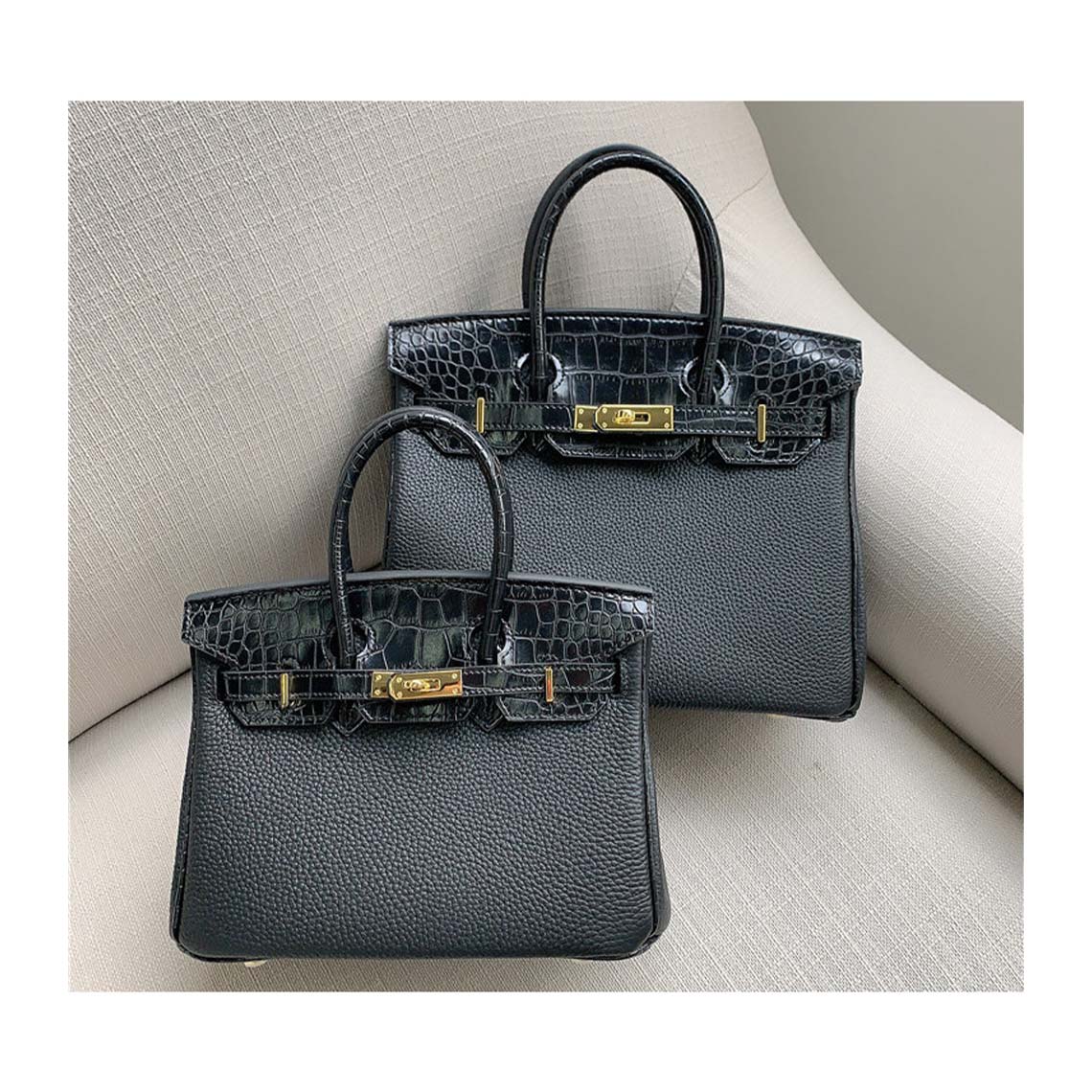 Inspired Croc Flap Designer Handbag | Classic Leather Bags