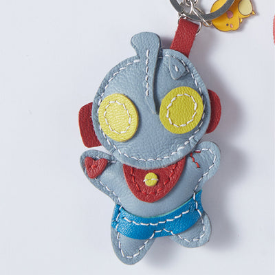 Ultraman Blue, Handmade Ultraman Leather Keychain, Fun Gifts - POPSEWING®