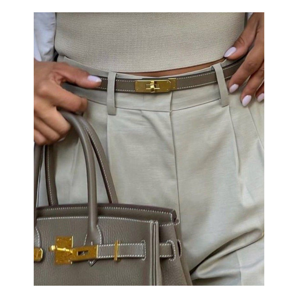 Kelly Pocket Belt | DIY Taupe Kelly Belt Leather Kit - POPSEWING®
