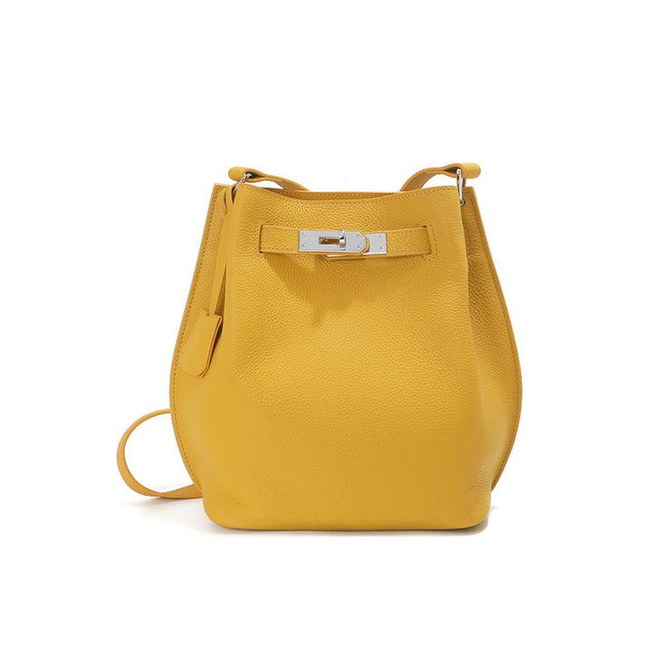 Top Grain Leather Inspired Kelly Bucket Bag